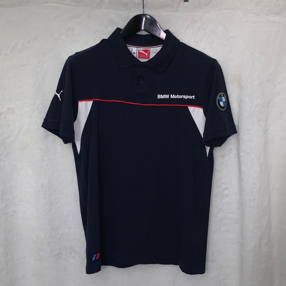 Puma BMW Motorsport Men’s Polo Shirt Size Medium Blue Preowned.